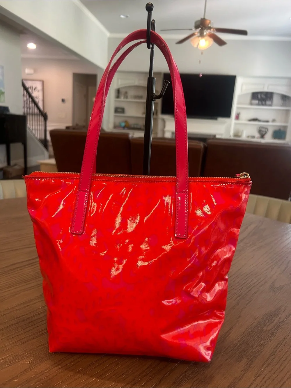 kate spade Red Patent Tote with Top Handles